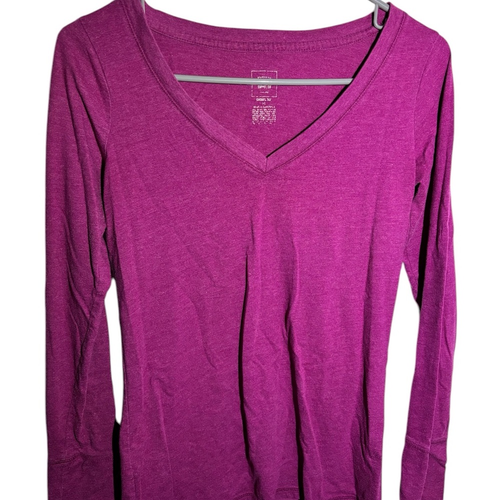 Women's Purple V-Neck Top